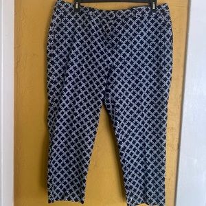 Worthington Crop pants black and white women size 18